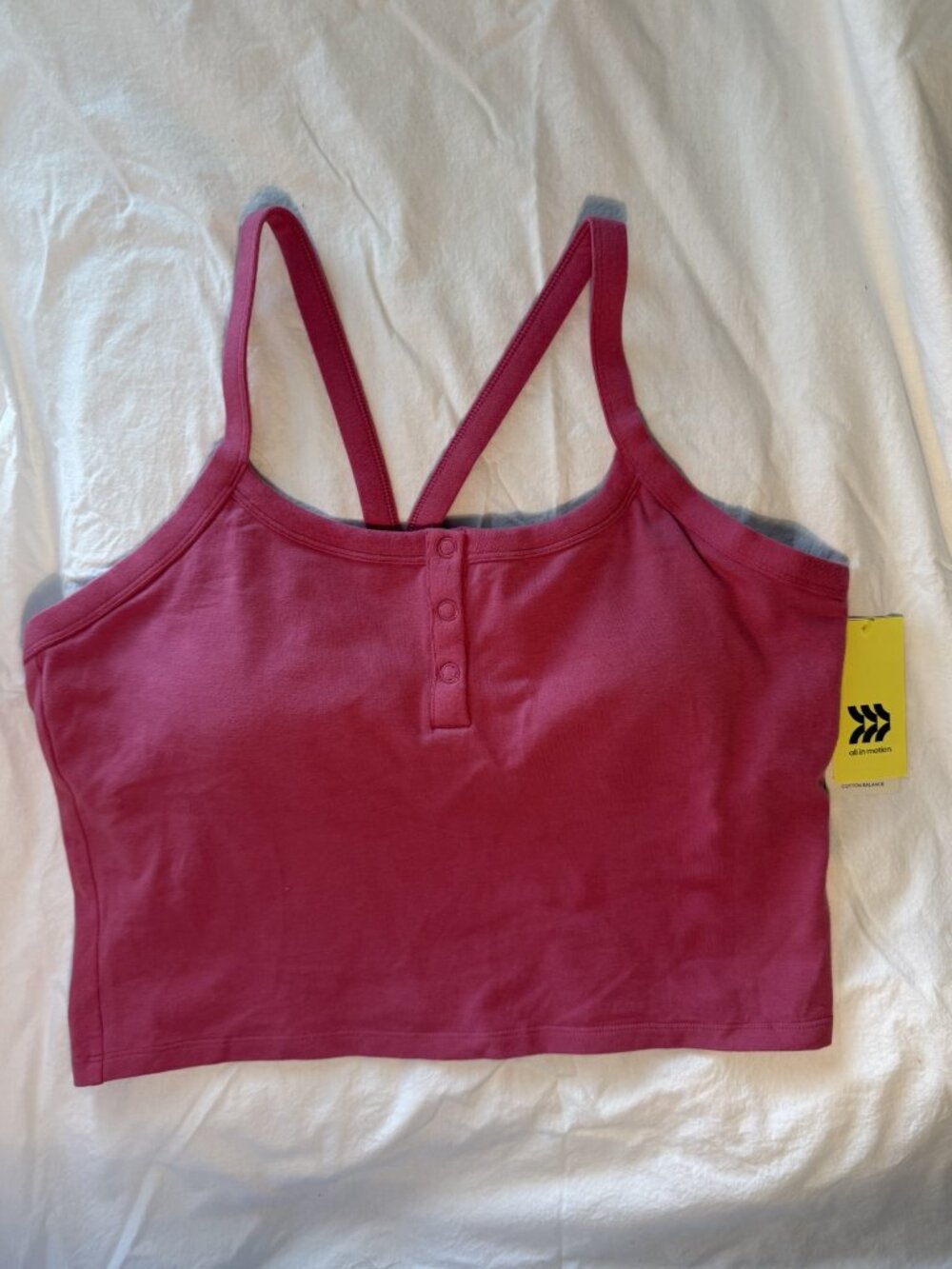 All in Motion NWT Racerback Dark Mauve Cotton Balance Tank Top, Size XL